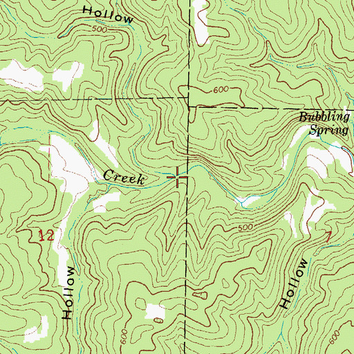 Topographic Map of Goff Hollow, AR