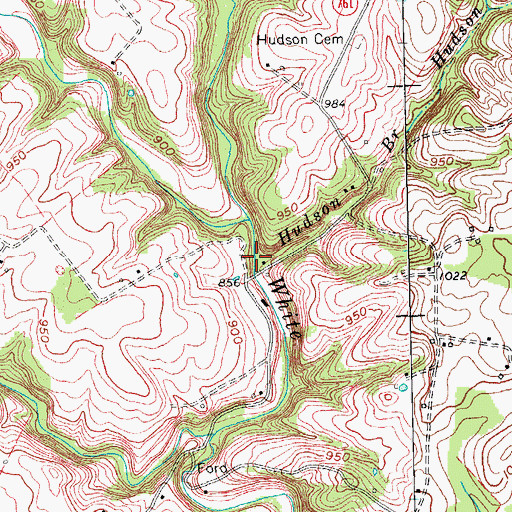 Topographic Map of Hudson Branch, KY