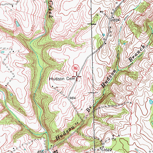 Topographic Map of Hudson Cemetery, KY