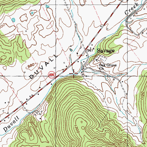 Topographic Map of Huff Branch, KY