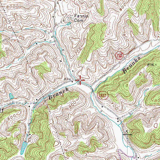 Topographic Map of Huff Branch, KY