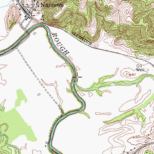 Topographic Map of Huff Creek, KY