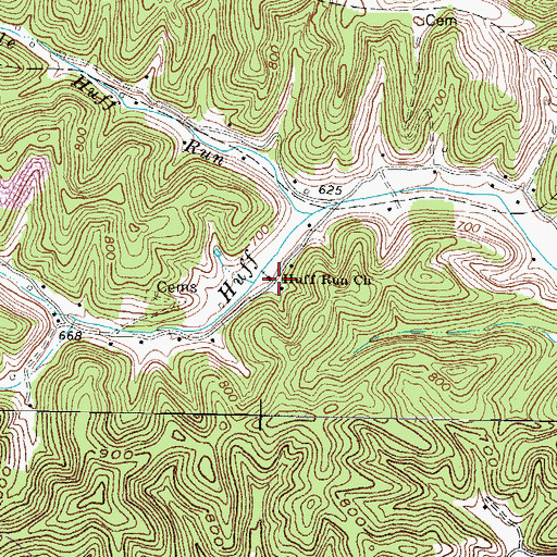 Topographic Map of Huff Run Church, KY
