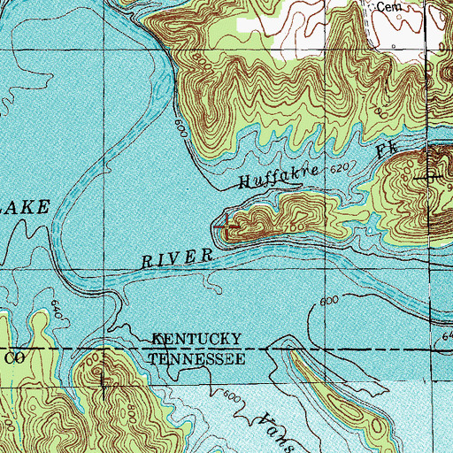 Topographic Map of Huffakre Fork, KY