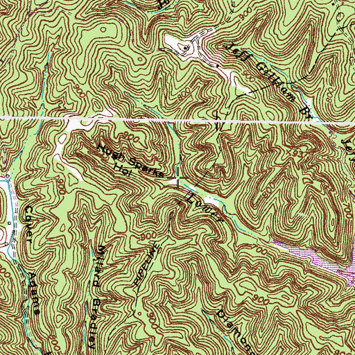 Topographic Map of Hugh Sparks Hollow, KY