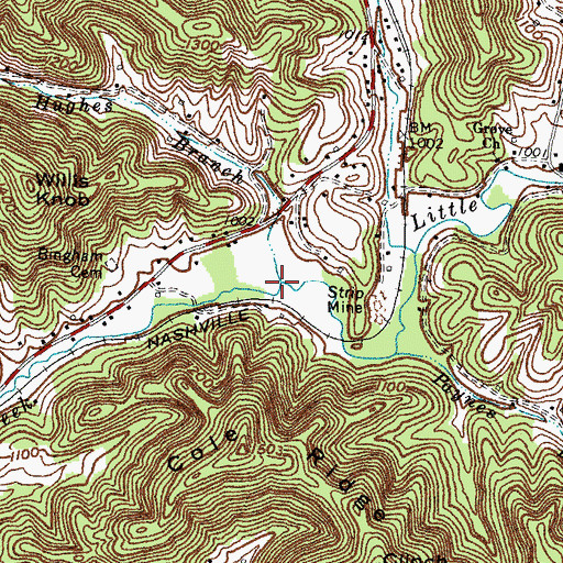 Topographic Map of Hughes Branch, KY