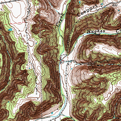 Topographic Map of Hughes Creek, KY