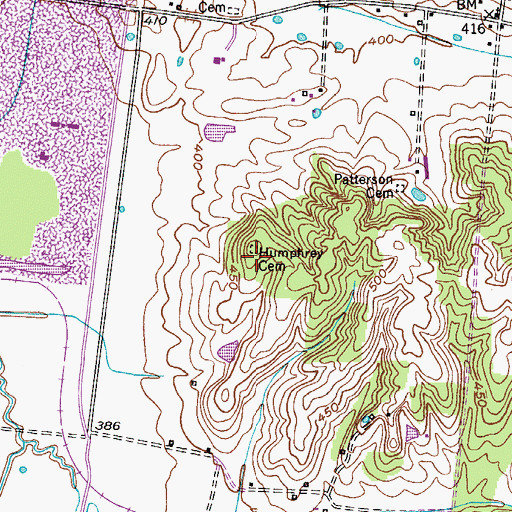 Topographic Map of Humphrey Cemetery, KY