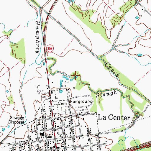 Topographic Map of Humphrey Slough, KY