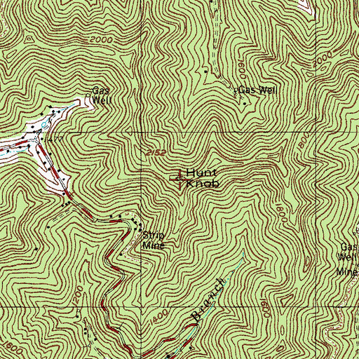 Topographic Map of Hunt Knob, KY