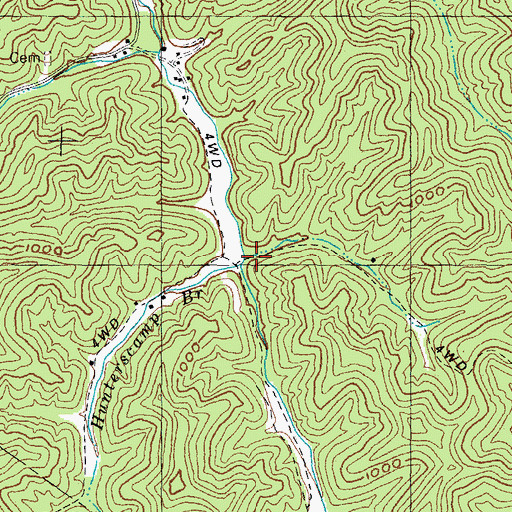 Topographic Map of Hunterscamp Branch, KY