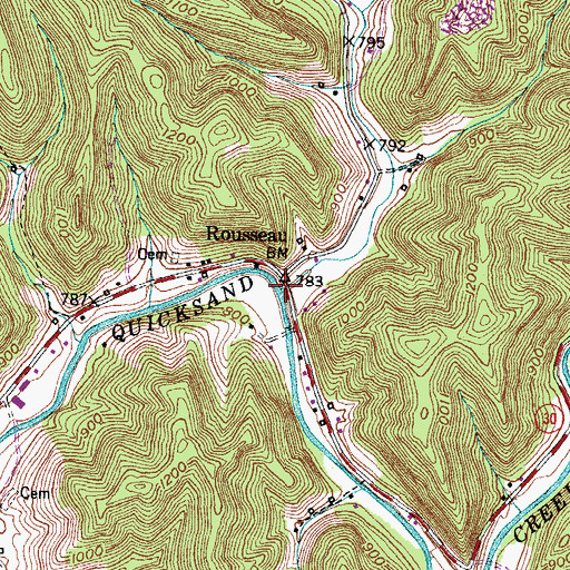 Topographic Map of Hunting Creek, KY