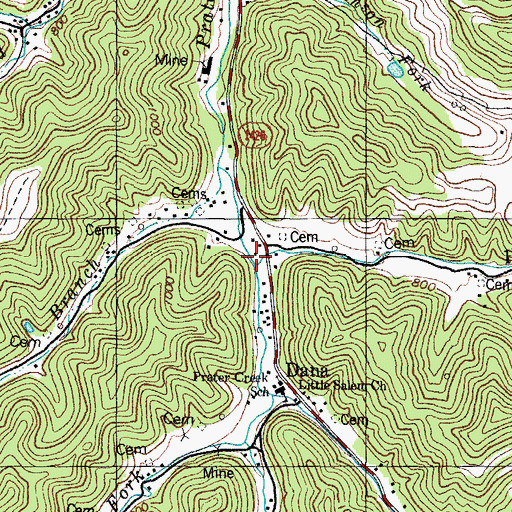 Topographic Map of Hunts Fork, KY