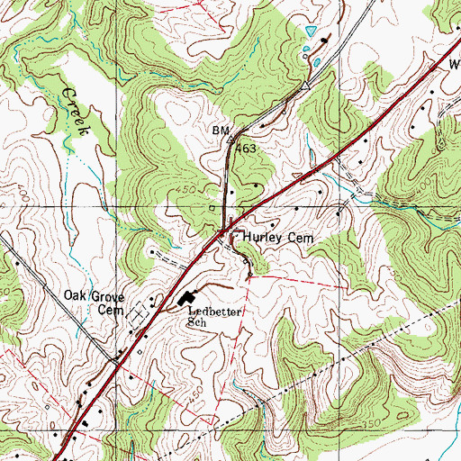 Topographic Map of Hurley Cemetery, KY