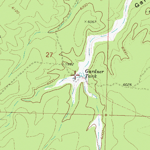 Topographic Map of Gardner Tank, AZ