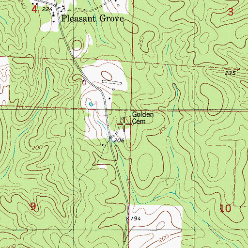 Topographic Map of Golden School, AR