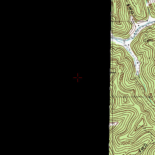 Topographic Map of Hurricane Branch, KY