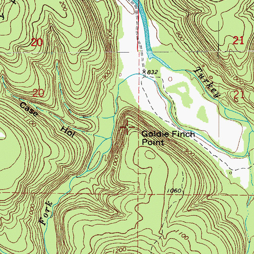 Topographic Map of Goldie Finch Point, AR