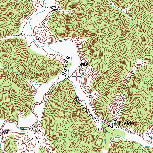 Topographic Map of Hurricane Creek, KY