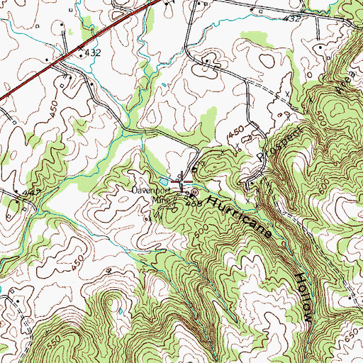 Topographic Map of Hurricane Hollow, KY