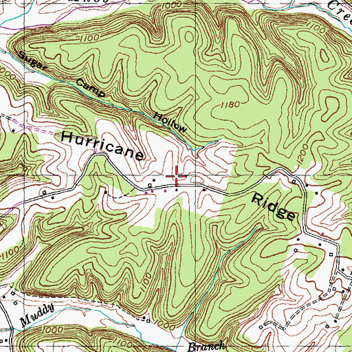 Topographic Map of Hurricane Ridge, KY