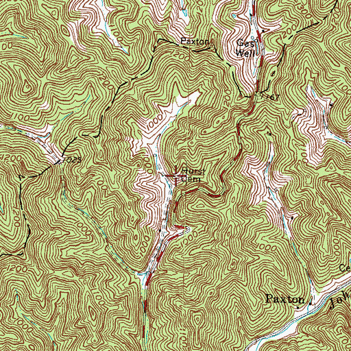 Topographic Map of Hurst Cemetery, KY