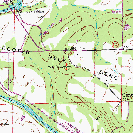 Topographic Map of Golf Cemetery, AR