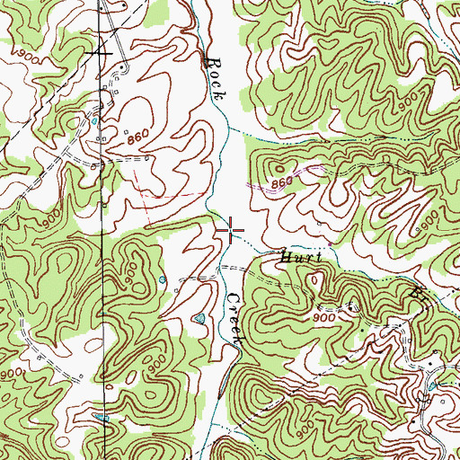 Topographic Map of Hurt Branch, KY