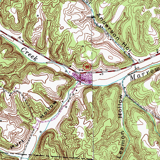 Topographic Map of Hurt Hollow, KY