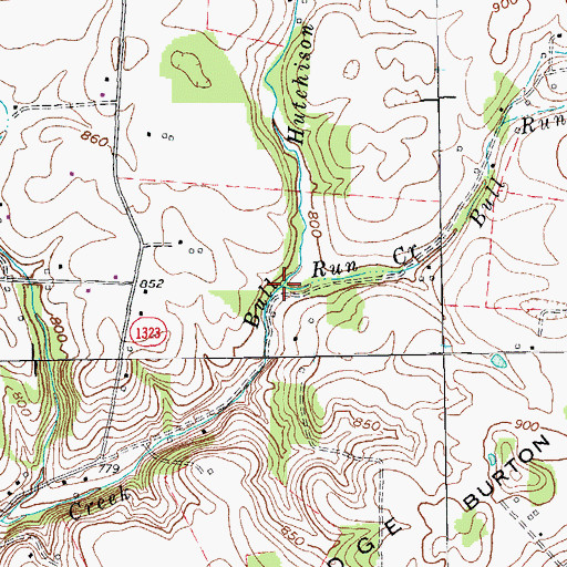 Topographic Map of Hutchison Branch, KY