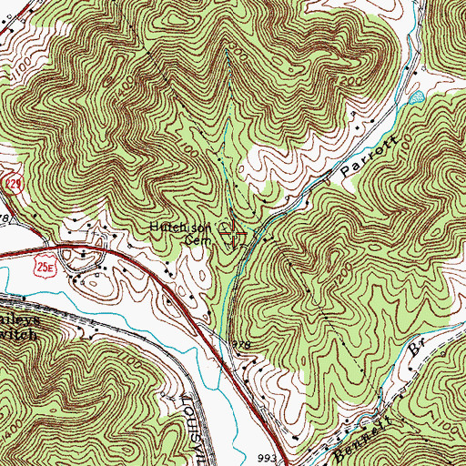 Topographic Map of Hutchison Cemetery, KY