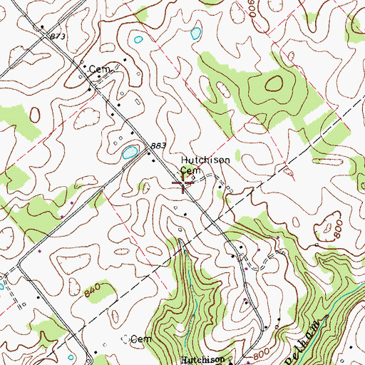 Topographic Map of Hutchison Cemetery, KY
