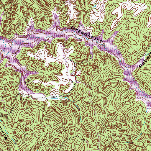 Topographic Map of Hutchison Cemetery, KY