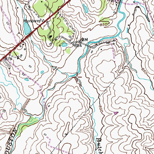 Topographic Map of Hutchison Creek, KY
