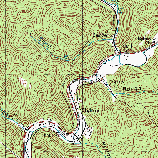 Topographic Map of Hylton School, KY