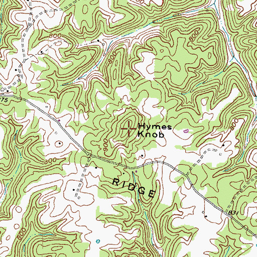 Topographic Map of Hymes Knob, KY