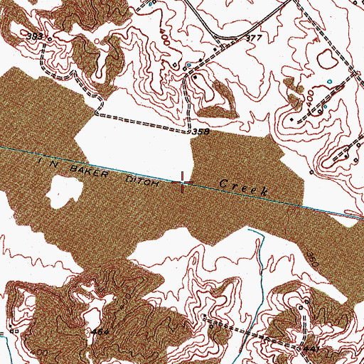 Topographic Map of I N Baker Ditch, KY