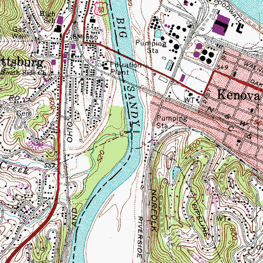 Topographic Map of Ice Dam Creek, KY