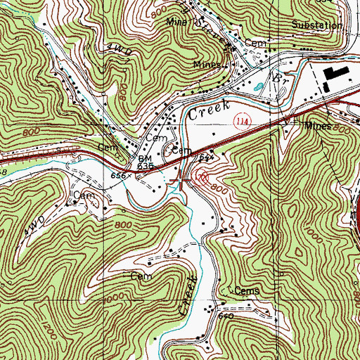 Topographic Map of Ike Fitzpatrick Branch, KY