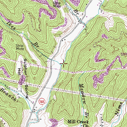 Topographic Map of Ikes Branch, KY
