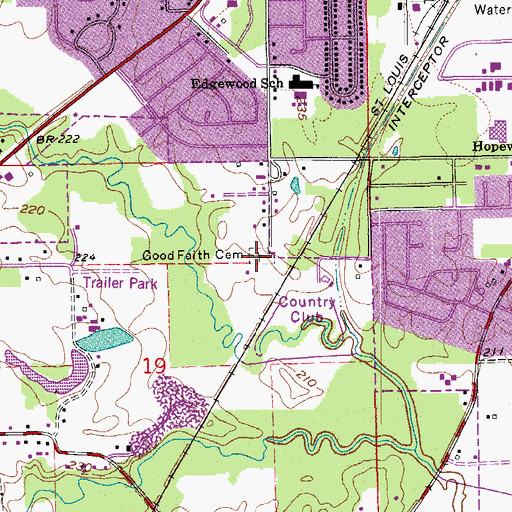 Topographic Map of Good Faith Cemetery, AR