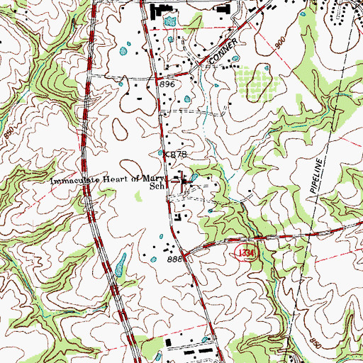 Topographic Map of Immaculate Heart of Mary School, KY