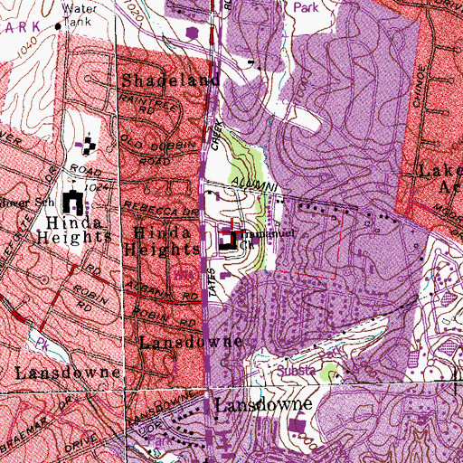 Topographic Map of Immanuel Baptist Church, KY