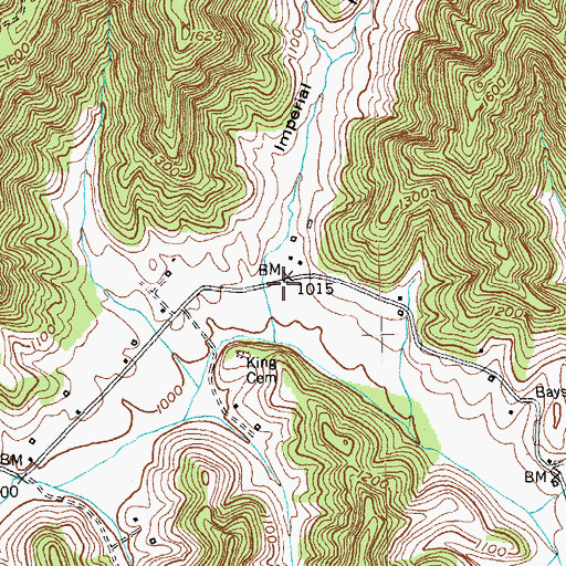 Topographic Map of Imperial Hollow, KY