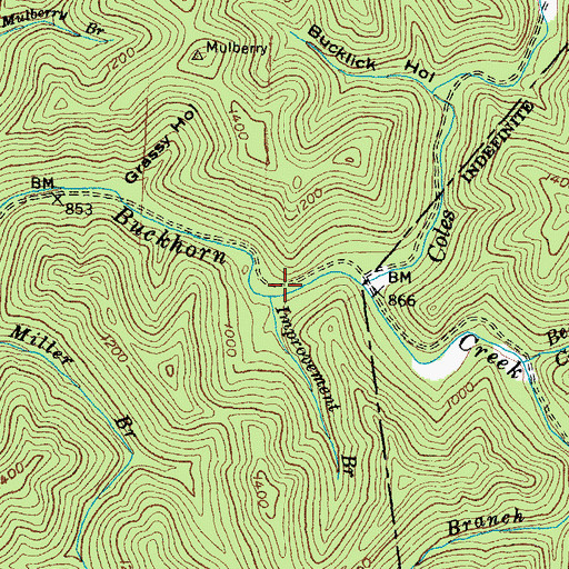 Topographic Map of Improvement Branch, KY