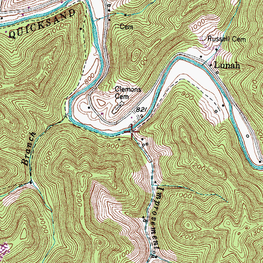 Topographic Map of Improvement Branch, KY