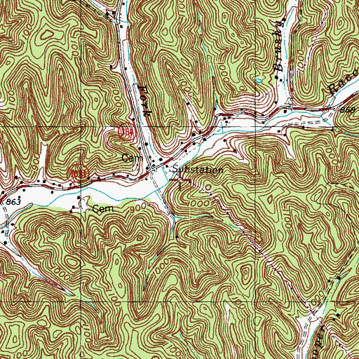 Topographic Map of Improvement Fork, KY