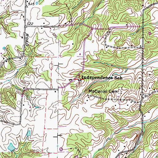 Topographic Map of Independence School, KY
