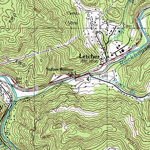 Topographic Map of Indian Bottom Church, KY
