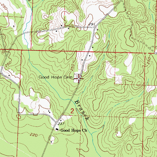 Topographic Map of Good Hope Cemetery, AR
